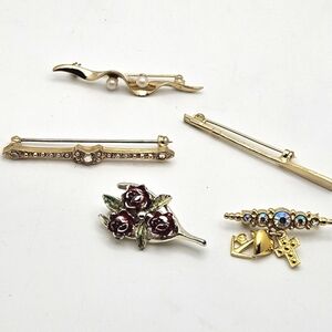 π’3/$19π’ Mixed 5 Piece Gold Silver Small Brooches Pins GERRYS Pearls